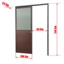 Ver imagem 2 de Porta Correr Susp.Meia Lambril Meia Vidro Dir L.25 Marrom Corten 210x100 Brimak