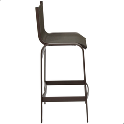 Banqueta Lótus Baixa 60cm Altura de Alumínio e Tela Sling Marrom - Trama Móveis - 4