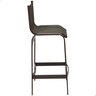 Banqueta Lótus Baixa 60cm Altura de Alumínio e Tela Sling Marrom - Trama Móveis - 4