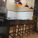 Ver imagem 2 de Banqueta Lótus Baixa 60cm Altura de Alumínio e Tela Sling Marrom - Trama Móveis