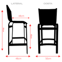 Ver imagem 3 de Banqueta Lótus Baixa 60cm Altura de Alumínio e Tela Sling Marrom - Trama Móveis