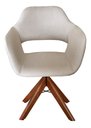 Ver imagem 1 de Poltrona Decorativa Zara Base Giratória - Linho Bege