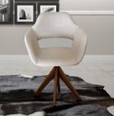 Ver imagem 2 de Poltrona Decorativa Zara Base Giratória - Linho Bege