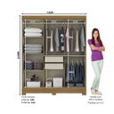 Ver imagem 3 de Roupeiro Casal Com 6 Portas 2 Gavetas Sem Espelho B73 Nature / Off White - Briz Móveis