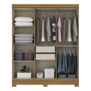 Ver imagem 2 de Roupeiro Casal Com 6 Portas 2 Gavetas Sem Espelho B73 Nature / Off White - Briz Móveis