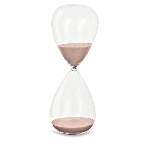Ampulheta de Vidro Rosa 16cm