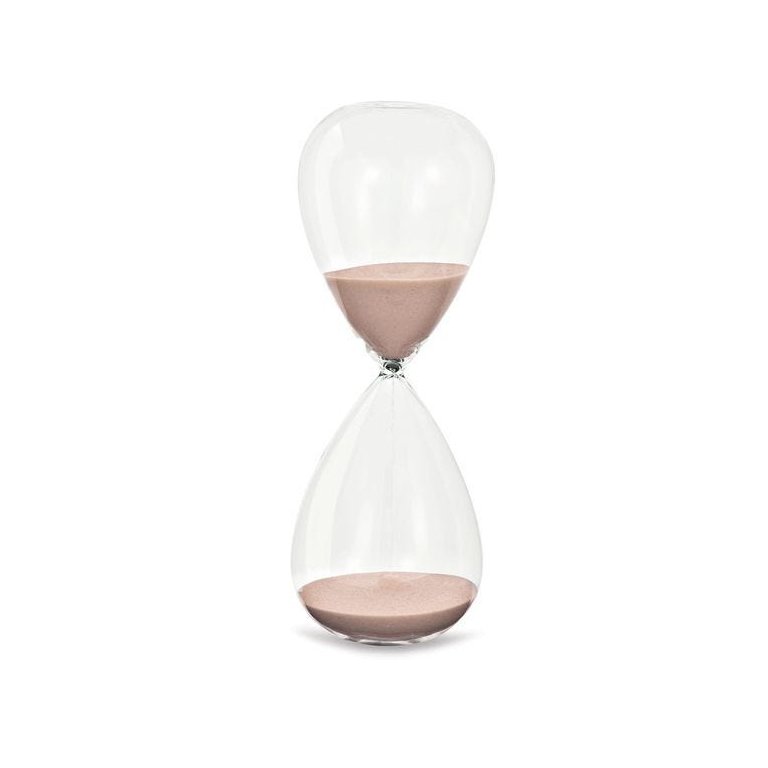 Ampulheta de Vidro Rosa 16cm
