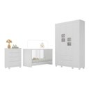 Ver imagem 1 de Quarto de Bebê Completo com Berço 3 em 1 para Colchão 130x60cm Sol Multimóveis Mp4522 Branco