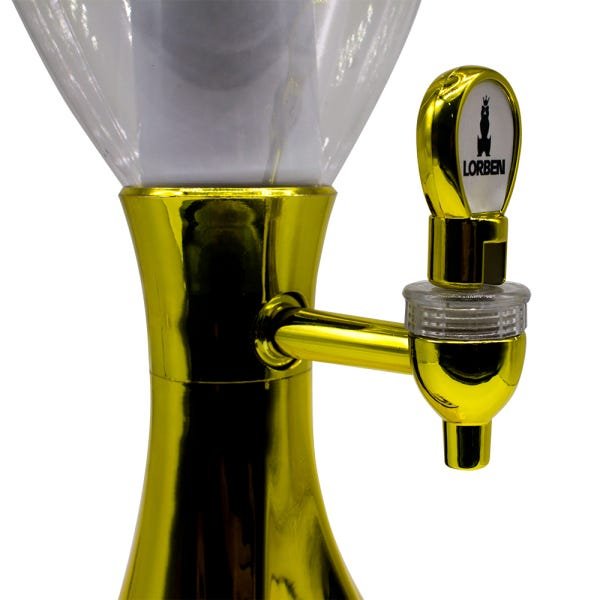 Chopeira Torre Chopp Iluminada Cerveja Gelada Completa 2,5l Dourado - 4