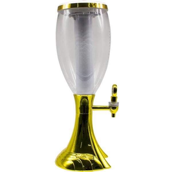 Chopeira Torre Chopp Iluminada Cerveja Gelada Completa 2,5l Dourado - 6