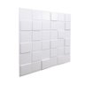 Kit 4 Placas Revestimento de Parede PVC 3d Alto Relevo Pixels Branco - 3