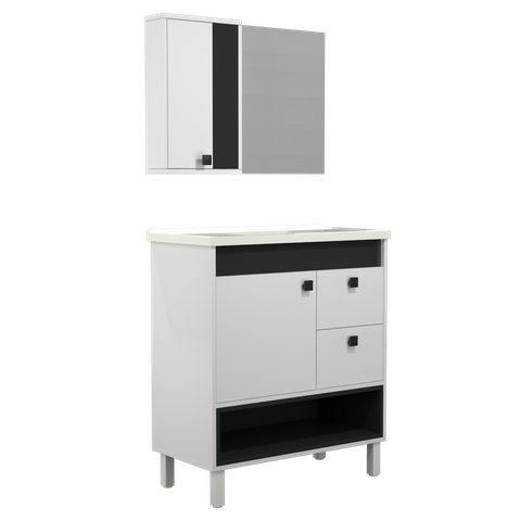 Conjunto Gabinete de Banheiro Istambul 80cm