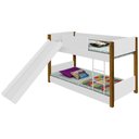 Ver imagem 2 de Beliche Infantil Bosque Alto com Escorregador MDF Branco Mel com Grade de Protecao Divaloto Móveis