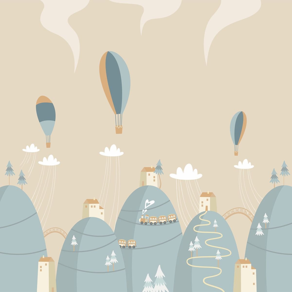 Papel de Parede Adesivo Menino Paisagens Das Alturas - Painel - 3