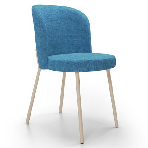 Cadeira para Sala de Jantar Cozinha Estofada Gavi Arena L02 Linho Azul - Lyam Decor