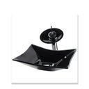 Ver imagem 4 de Cuba Quadrada 30cm + Torneira Cascata + Valvula - Kit Preto