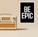 Ver imagem 1 de Quadro Decorativo Minimalista Be Epic 45x34cm - com Vidro:moldura Branca