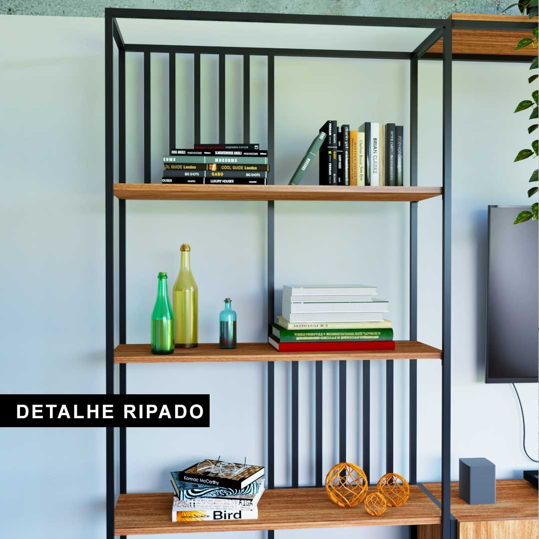 Conjunto de Estante Industrial Home para Tv Spring 252x34x202 - 8