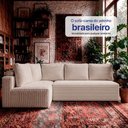 Ver imagem 6 de Sofá de Canto Modular Vibe Esquerdo 2,70m x 1,70m Xpand Tech Tecido Velourê Bege Cama Inbox
