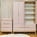 Ver imagem 3 de Guarda Roupa para Quarto de Bebê Rosa com Carvalho Linha Tomi Quater