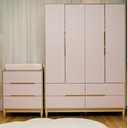 Ver imagem 4 de Guarda Roupa para Quarto de Bebê Rosa com Carvalho Linha Tomi Quater