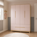 Ver imagem 1 de Guarda Roupa para Quarto de Bebê Rosa com Carvalho Linha Tomi Quater