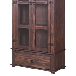 Cristaleira Rústica Madeira Maciça Imbuia - 4