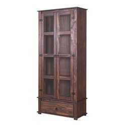 Cristaleira Rústica Madeira Maciça Imbuia - 2