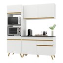 Ver imagem 1 de Armário de Cozinha Compacta 182cm Veneza Multimóveis V3694 Branco/Dourado
