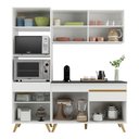 Ver imagem 6 de Armário de Cozinha Compacta 182cm Veneza Multimóveis V3694 Branco/Dourado