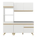 Ver imagem 7 de Armário de Cozinha Compacta 182cm Veneza Multimóveis V3694 Branco/Dourado