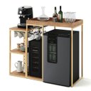Ver imagem 3 de Aparador para Adega, Cervejeira, Frigobar com Cantinho do Café Alba Metal Dourado MDF Solanum