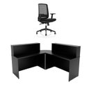 Ver imagem 1 de Balcão de Atendimento em L 120x60cm para Loja e Recepção + Cadeira Ergonômica Netflex Reclinável