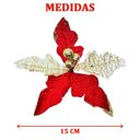 Ver imagem 2 de Kit 14 Flor Artificial Decoração Brilho Vermelho Gliter 15cm