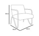Ver imagem 3 de Poltrona Decorativa Bela Suede Preto Braço Cromado Ms Decor