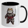 Caneca Branca com Interna Preta Y5 Gato Ninja Rpg Desenho - 1