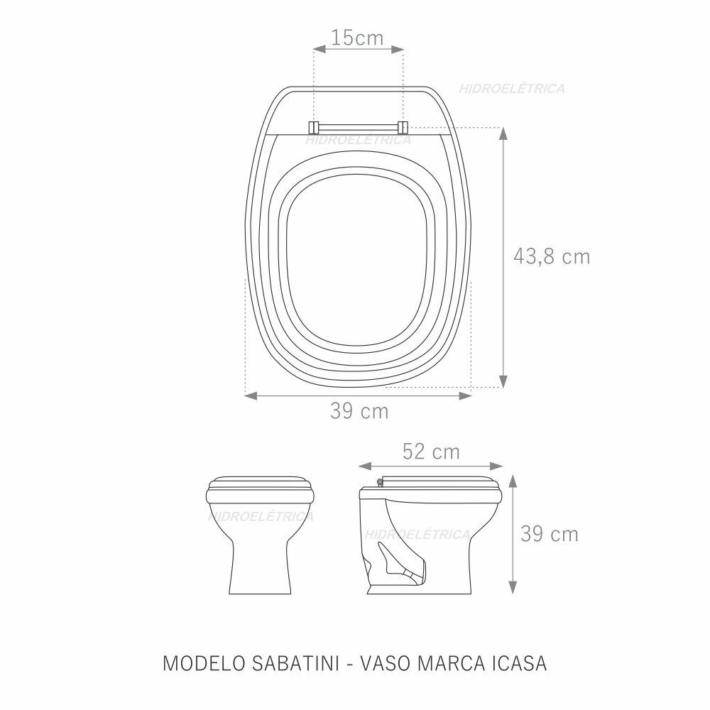 Assento Sanitário Sabatini Branco Tampa para Vaso Icasa de Madeira Laqueada - 2