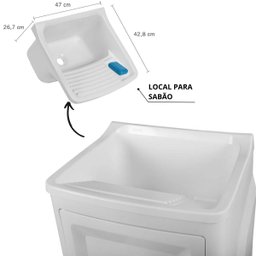 Gabinete Para Lavanderia Com Tanque Branco | 01 Porta | Astra - 4