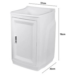 Gabinete Para Lavanderia Com Tanque Branco | 01 Porta | Astra - 3