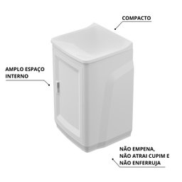 Gabinete Para Lavanderia Com Tanque Branco | 01 Porta | Astra - 5