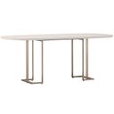 Ver imagem 2 de Mesa de Jantar 8 Lugares Retangular Orgânico com Vidro 200cm Pés Industrial Alina N01 Off White Cham
