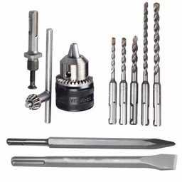 Kit Sds Plus Brocas Talhadeira Ponteira E Mandril Adaptador SDS Plus 1/2\ - 1