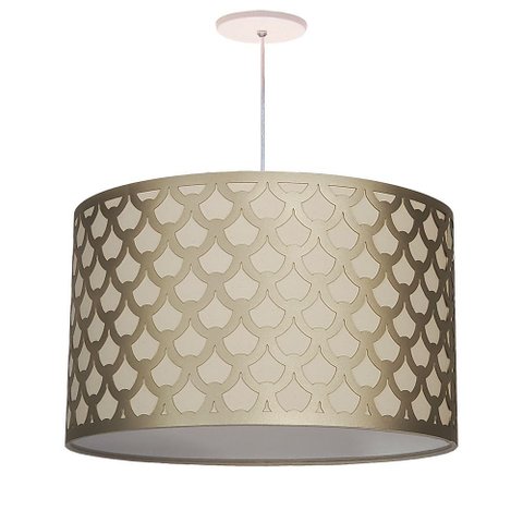 Luminaria de Teto Pendente Recorte Trama 40x25 Bronze