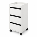 Ver imagem 5 de Carrinho Auxiliar Gaveteiro Madeira MDF Organizador Escritório 3 Gavetas - Branco