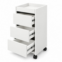 Ver imagem 4 de Carrinho Auxiliar Gaveteiro Madeira MDF Organizador Escritório 3 Gavetas - Branco