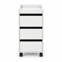 Ver imagem 1 de Carrinho Auxiliar Gaveteiro Madeira MDF Organizador Escritório 3 Gavetas - Branco