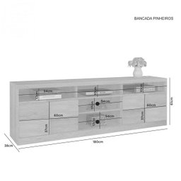 Rack para TV até 60 Polegadas 2 Portas Pinheiros Jcm Móveis - 3 Rack para TV até 60 Polegadas 2 Portas Pinheiros Jcm Móveis - 3