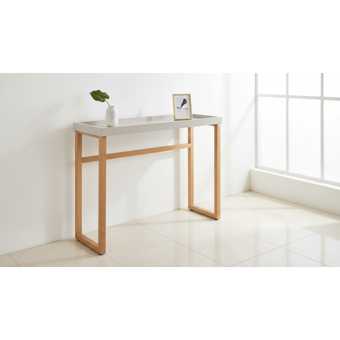 Aparador Slim 12x96x37cm Tampo Mdf Pés Pinus Moderno:off White