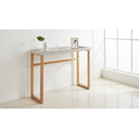 Ver imagem 1 de Aparador Slim 12x96x37cm Tampo Mdf Pés Pinus Moderno:off White
