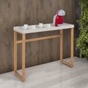 Ver imagem 4 de Aparador Slim 12x96x37cm Tampo Mdf Pés Pinus Moderno:off White